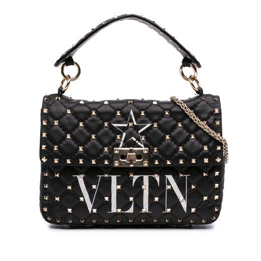 Medium Lambskin VLTN Rockstud Spike Satchel - Image 1