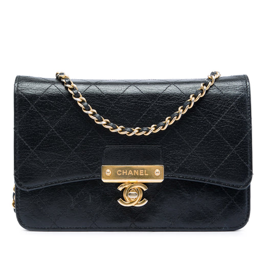 Stitched Goatskin Golden CC Wallet On Chain - Image 1