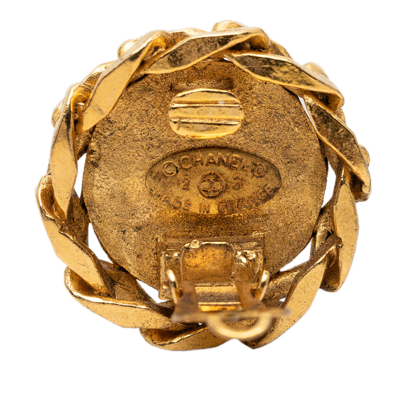 CC Gold Plated Strass Clip On Earrings - Image 3