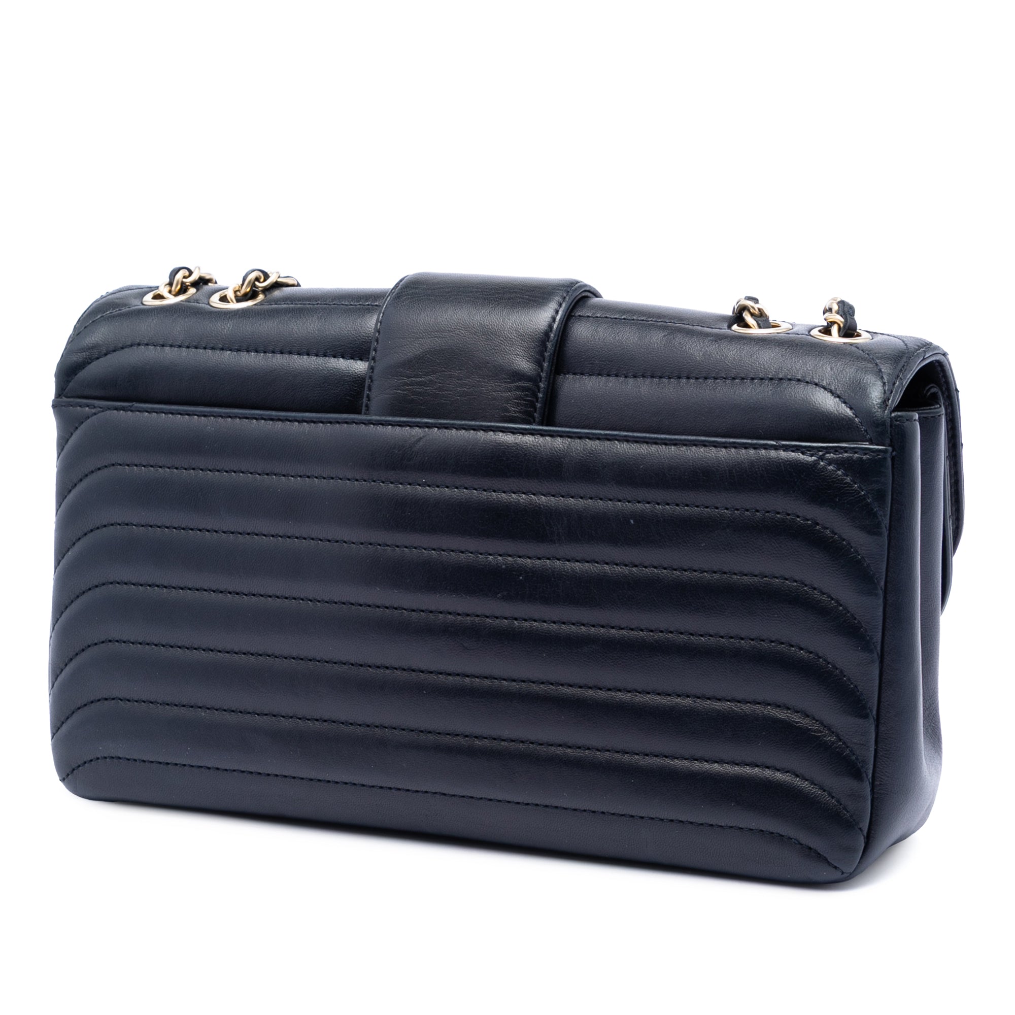 CC Horizontal Quilted Lambskin Double Flap - Image 2