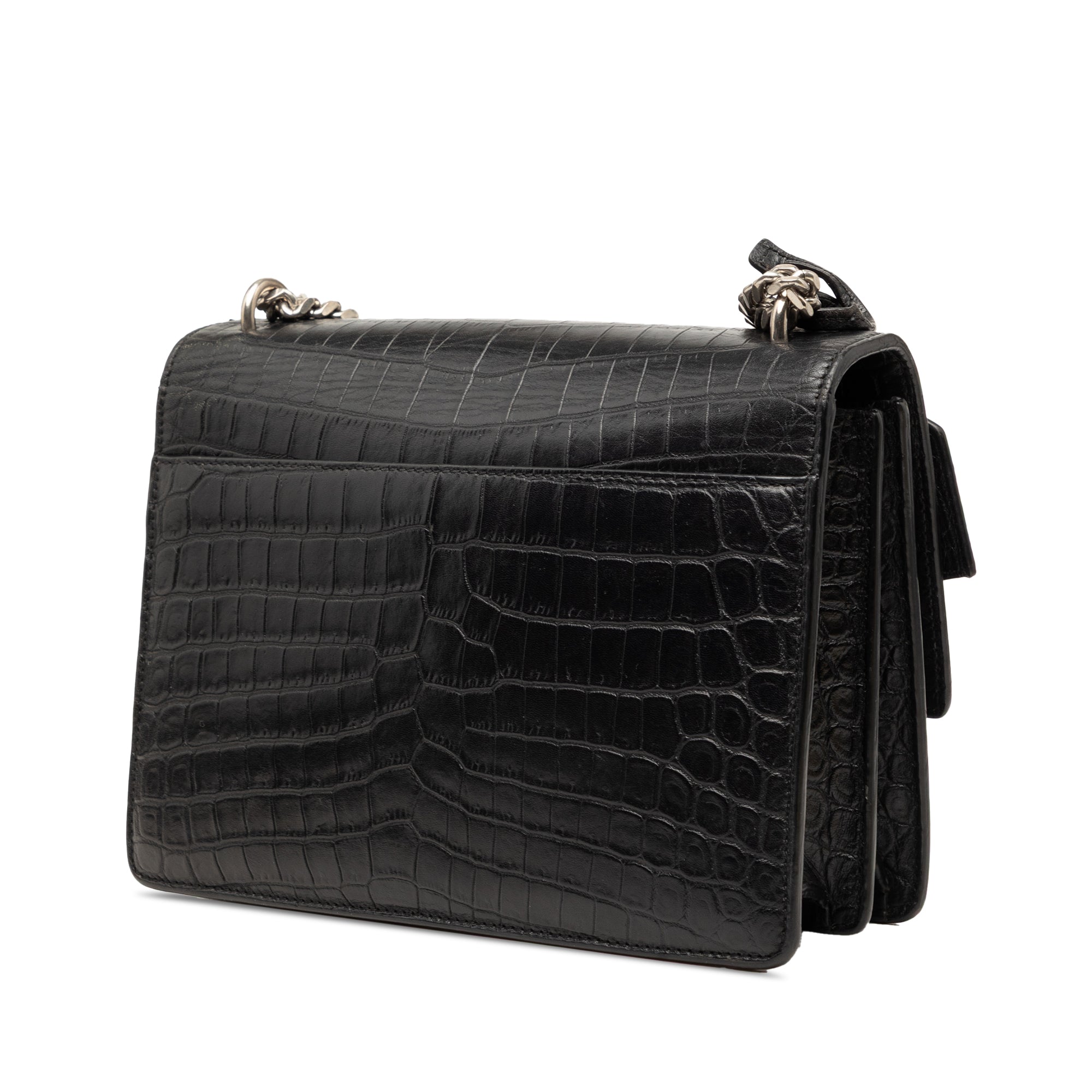 Medium Croc Embossed Leather Monogram Sunset Crossbody - Image 2