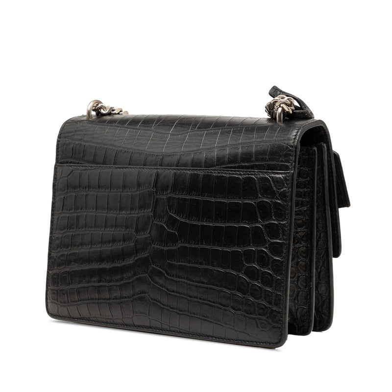 Medium Croc Embossed Leather Monogram Sunset Crossbody - Image 2
