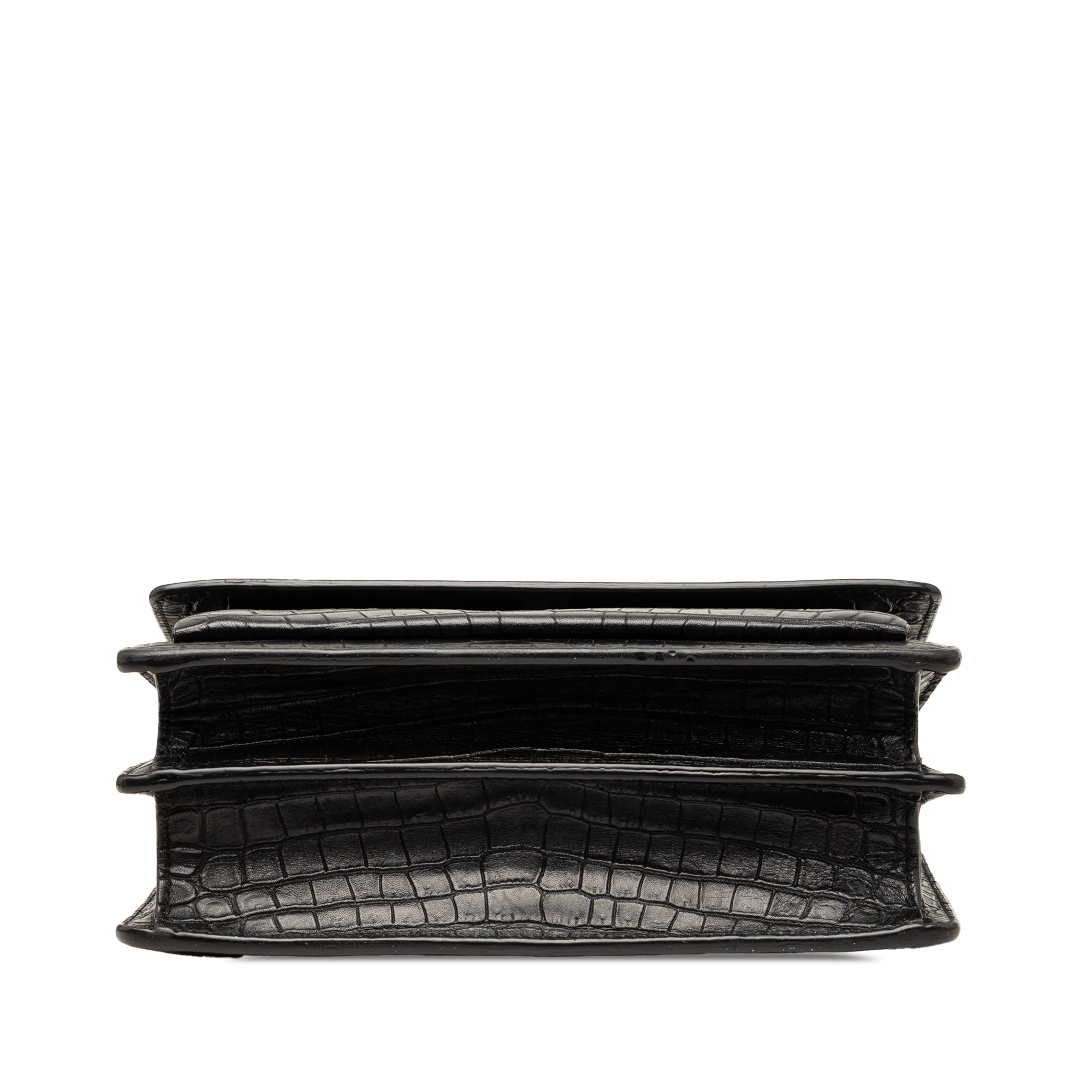 Medium Croc Embossed Leather Monogram Sunset Crossbody - Image 3