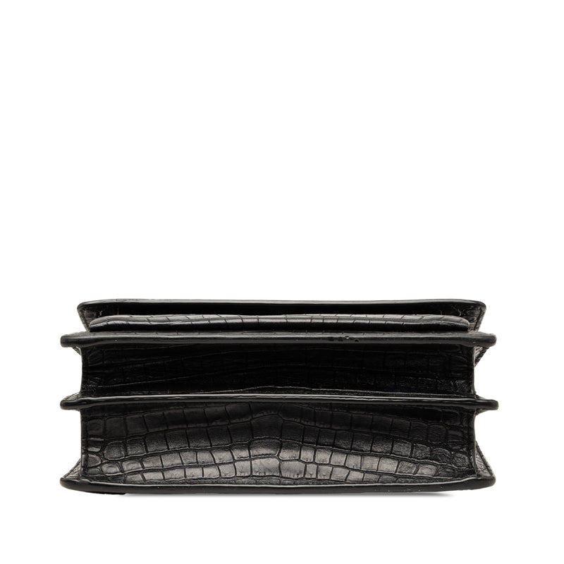 Medium Croc Embossed Leather Monogram Sunset Crossbody - Image 3
