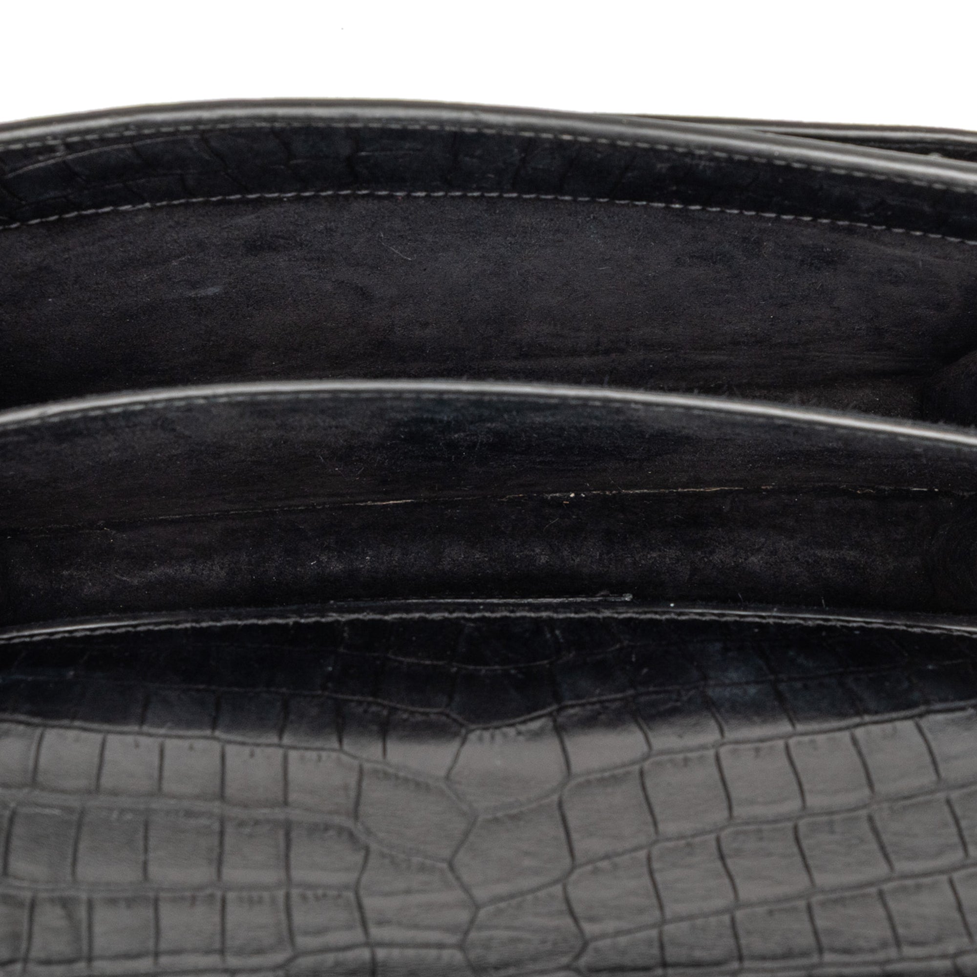 Medium Croc Embossed Leather Monogram Sunset Crossbody - Image 4