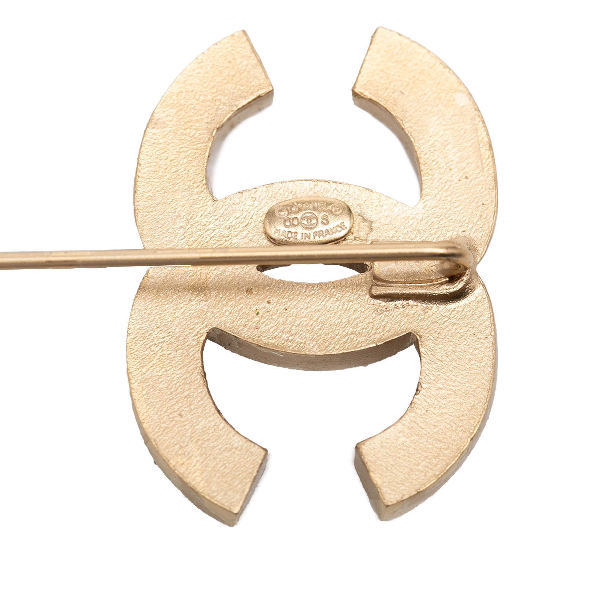 CC Gold Plated Faux Pearl Pin Brooch - Image 3