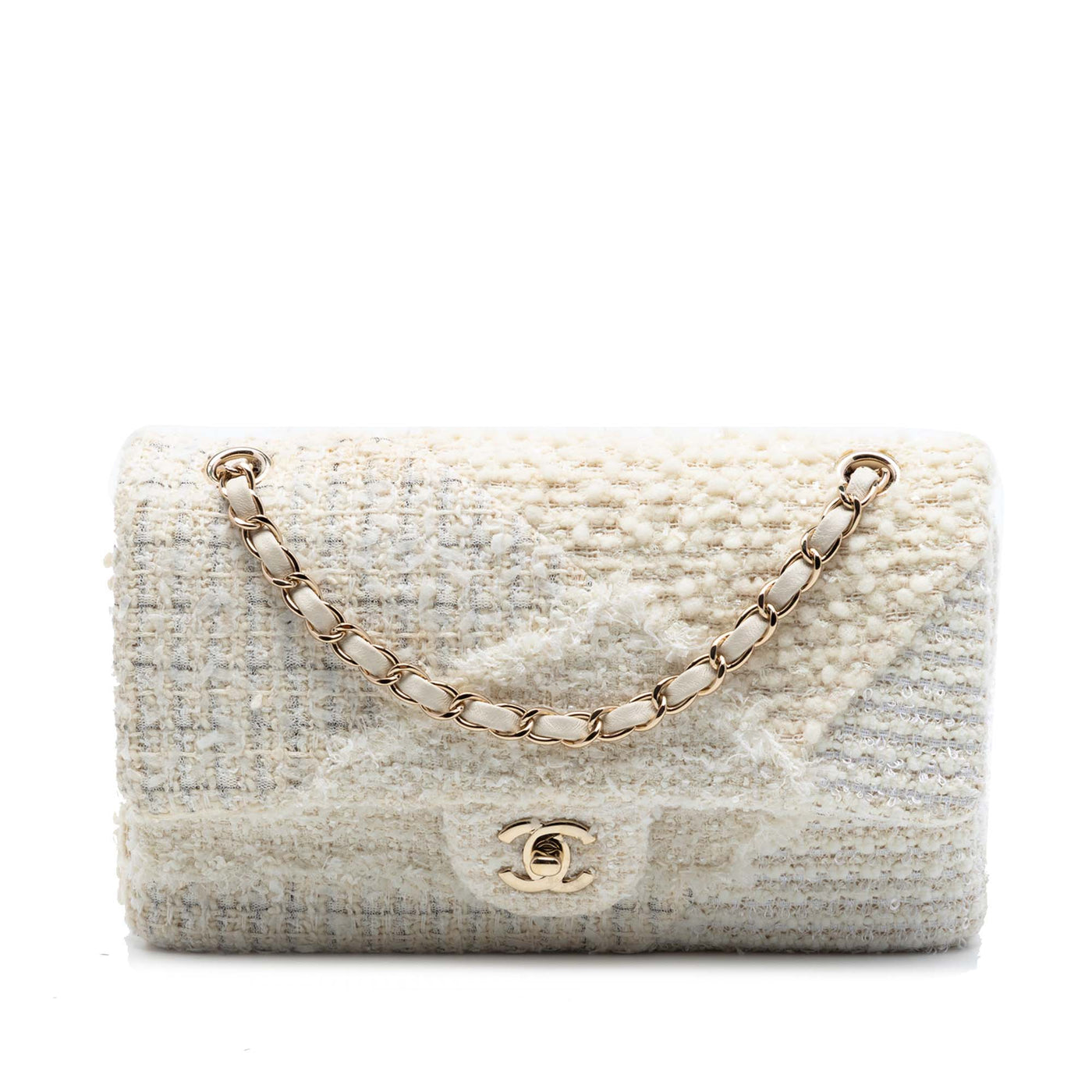Medium Classic Tweed Patchwork Double Flap - Image 1