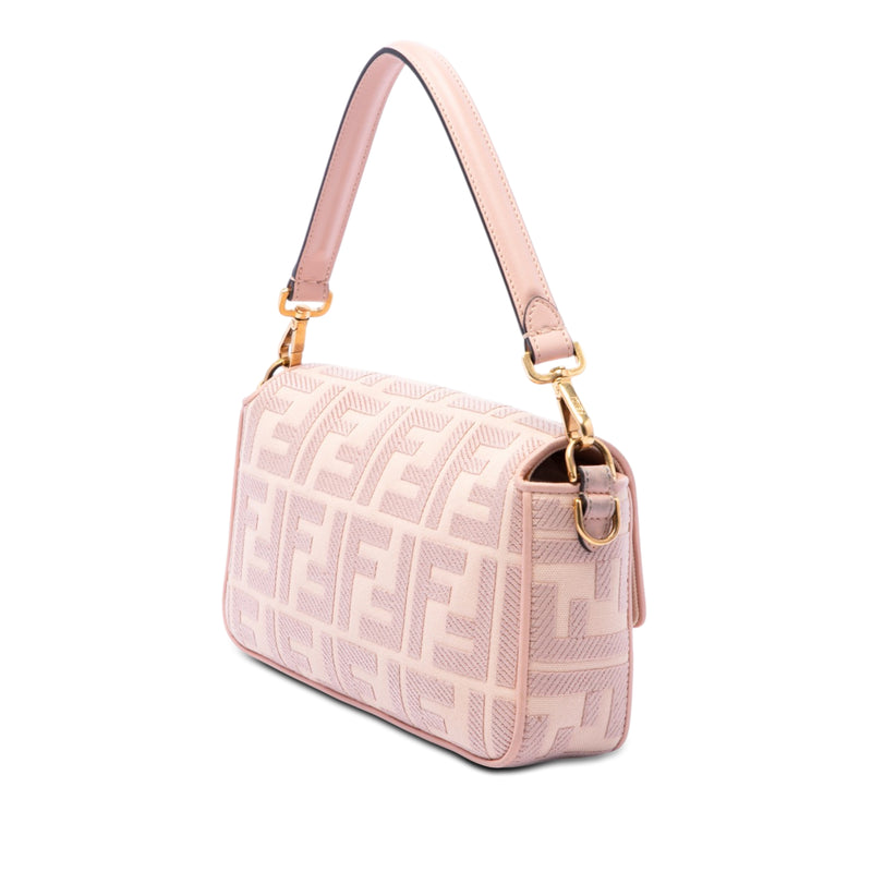 Zucca Embroidered Canvas Baguette Satchel - Image 2
