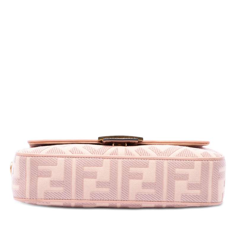 Zucca Embroidered Canvas Baguette Satchel - Image 3