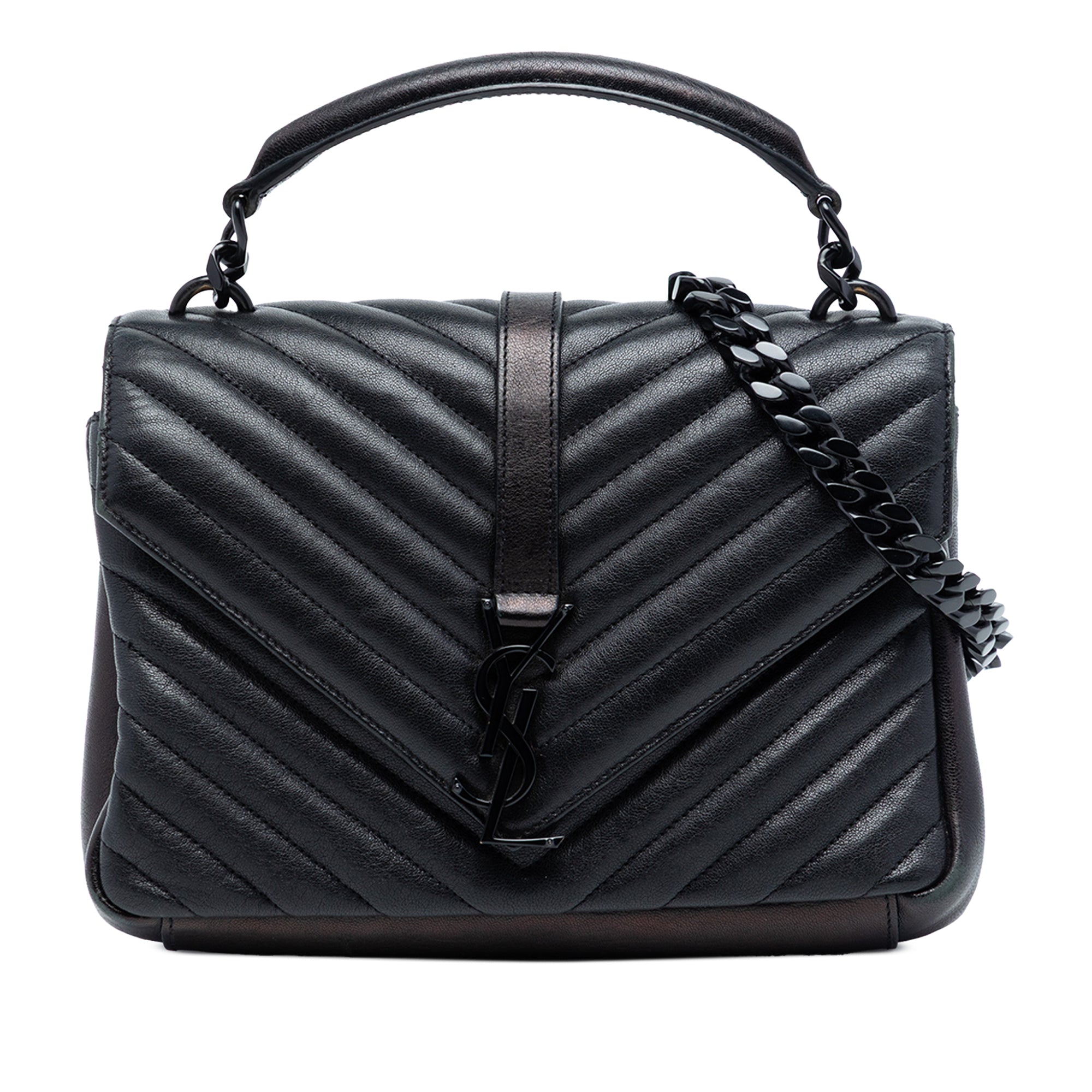Medium Chevron Sheepskin  Monogram Monochrome College Bag - Image 1