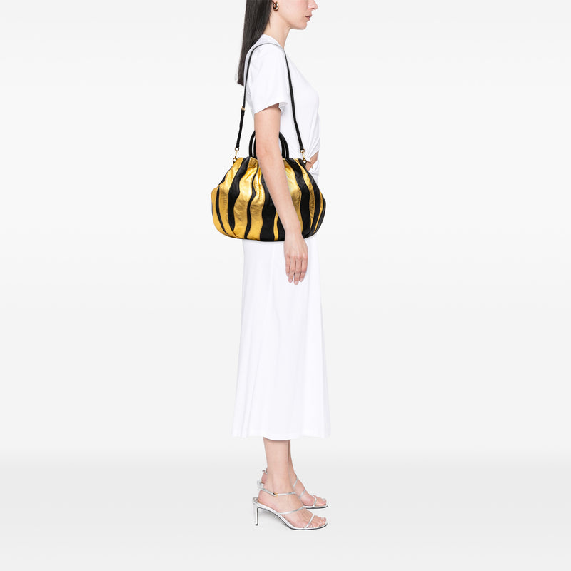 Bicolor Nappa Waves Satchel - Image 7