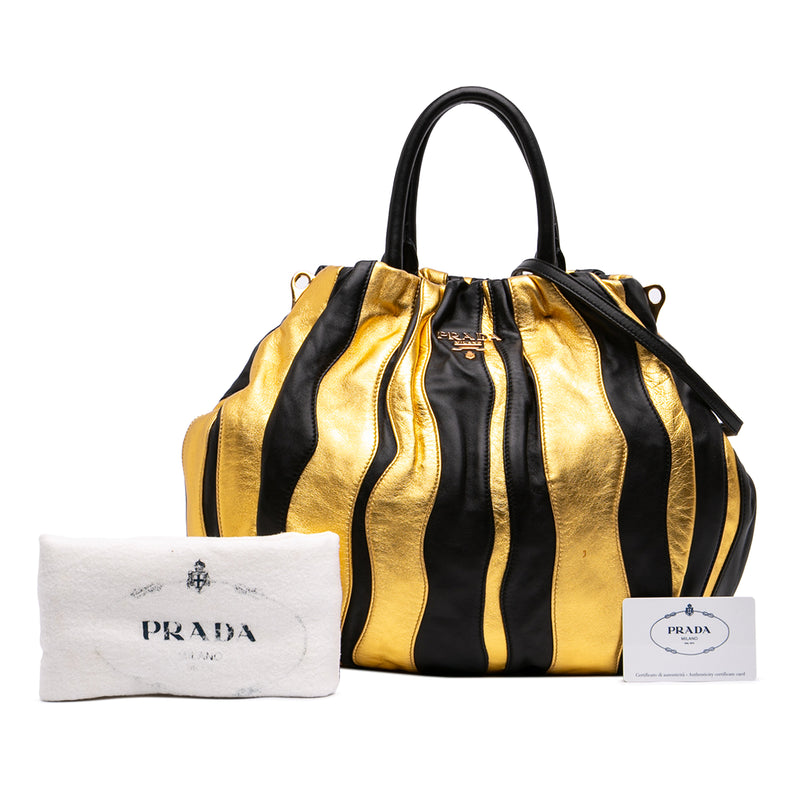 Bicolor Nappa Waves Satchel - Image 8