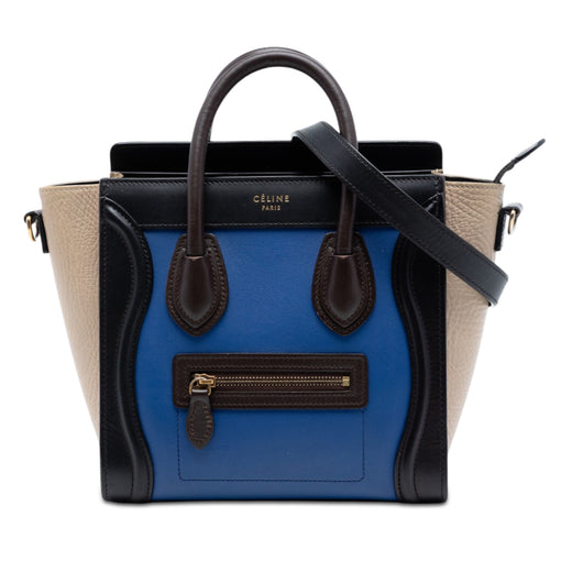 Nano Tricolor Leather Luggage Tote - Image 1