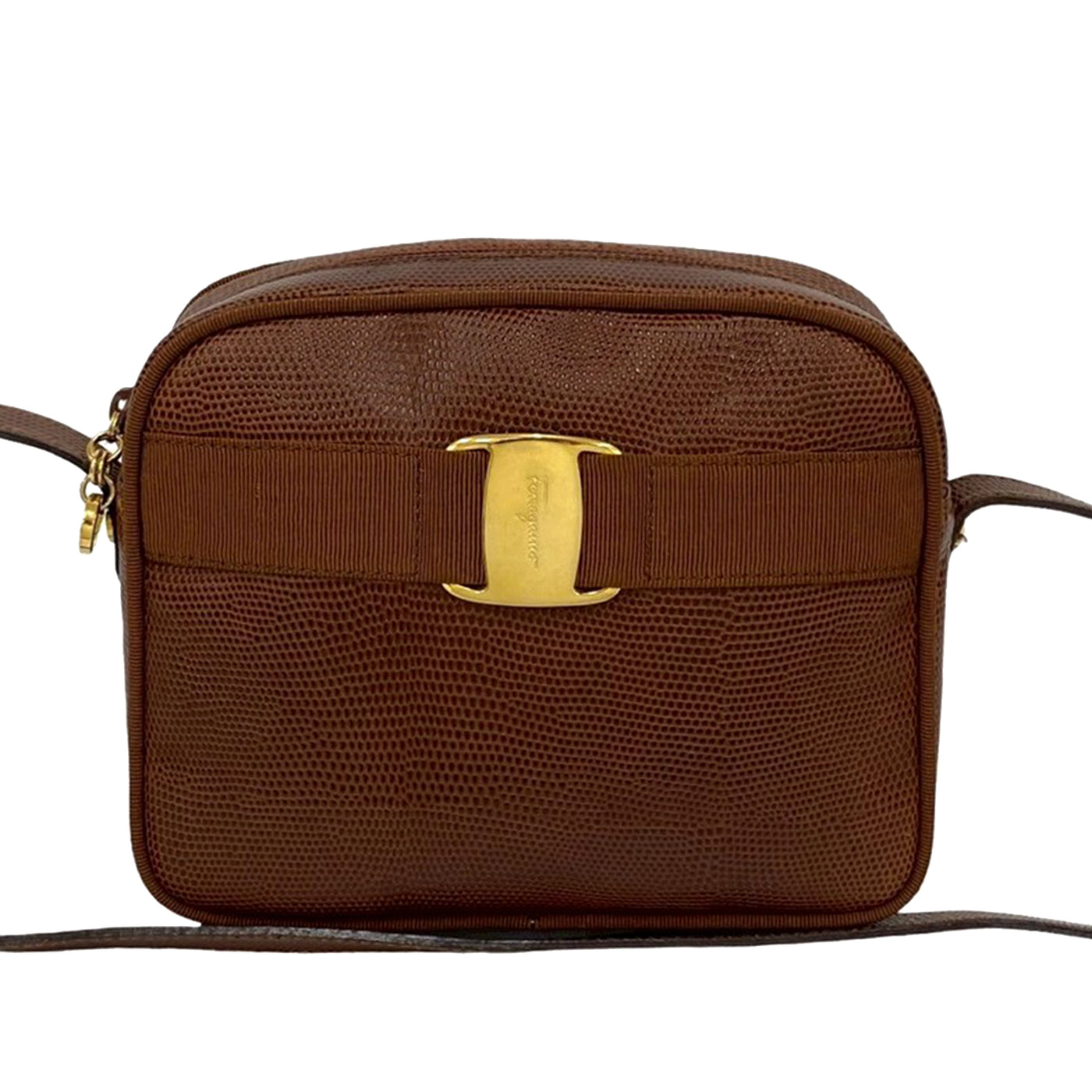 Lizard Embossed Leather Vara Crossbody - Image 1