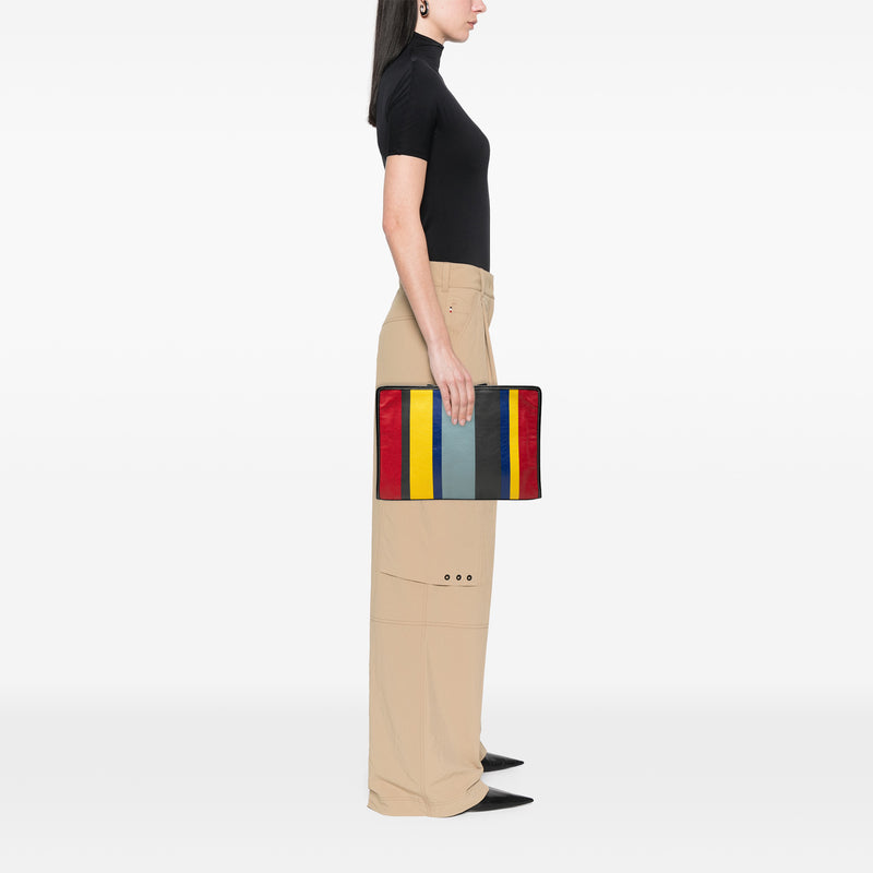 Lambskin Striped Bazar Clutch - Image 6