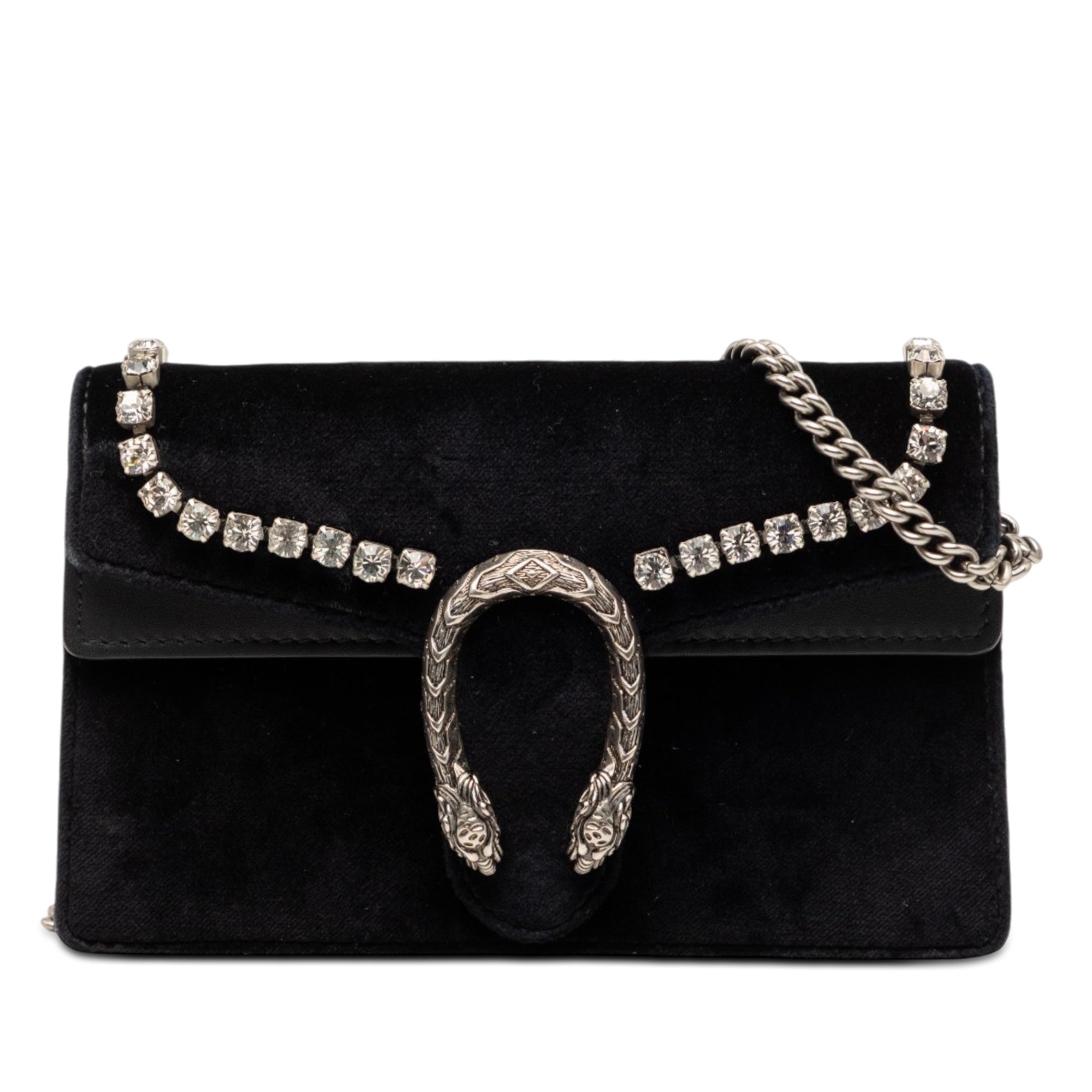 Mini Crystal Embellished Velvet Dionysus Crossbody - Image 1