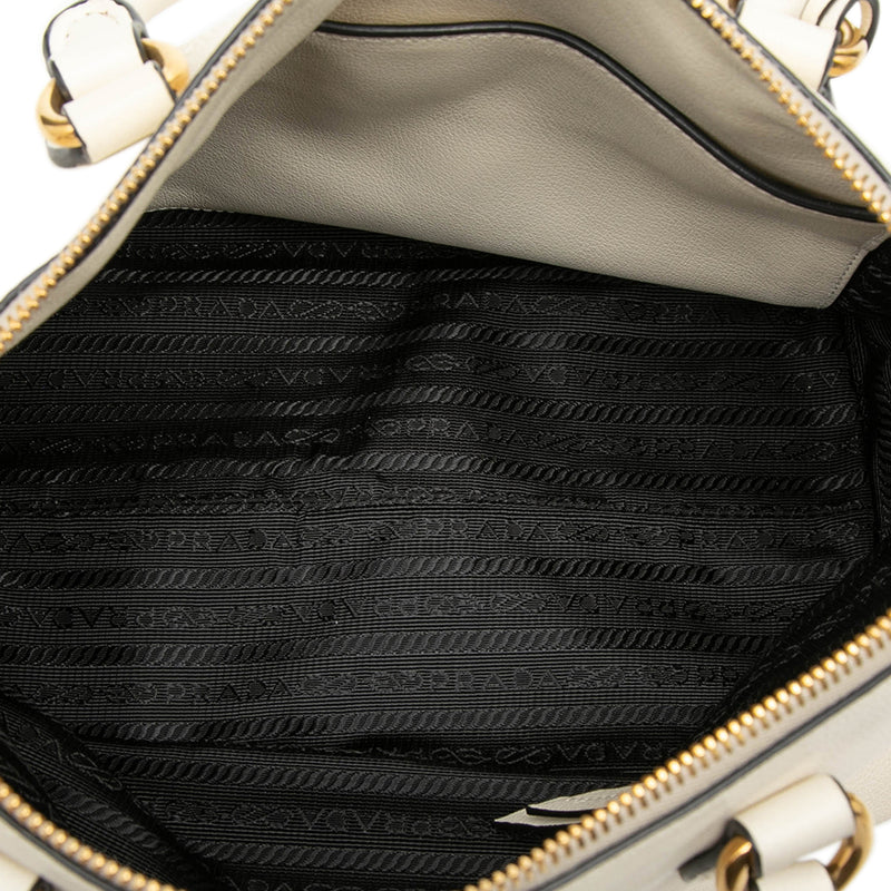 Small Embossed Glace Calf Logo Convertible Satchel - Image 4