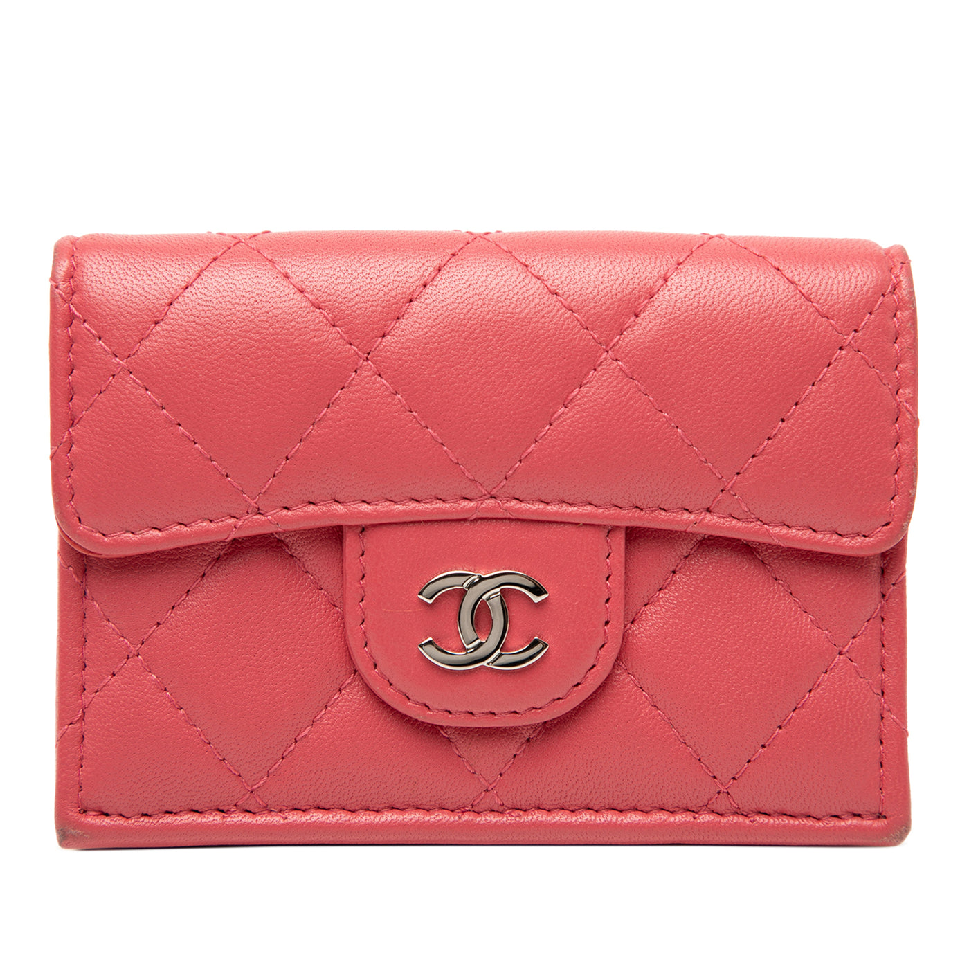 CC Quilted Lambskin Compact Flap Wallet - Image 1