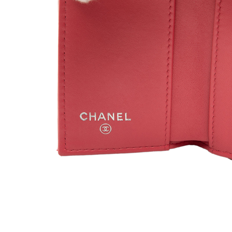 CC Quilted Lambskin Compact Flap Wallet - Image 6