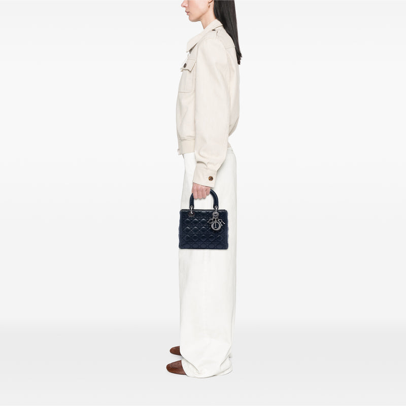 Medium Lambskin Cannage Lady Dior - Image 7