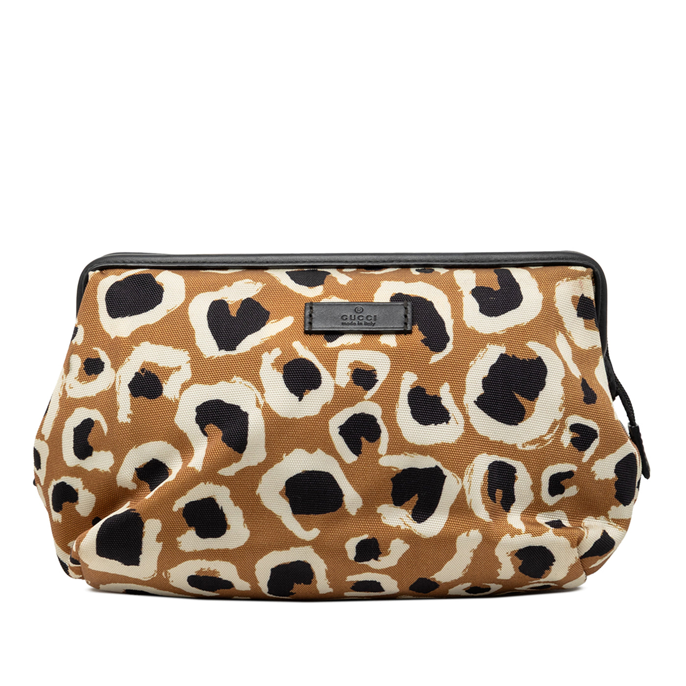Leopard Print Canvas Pouch - Image 1