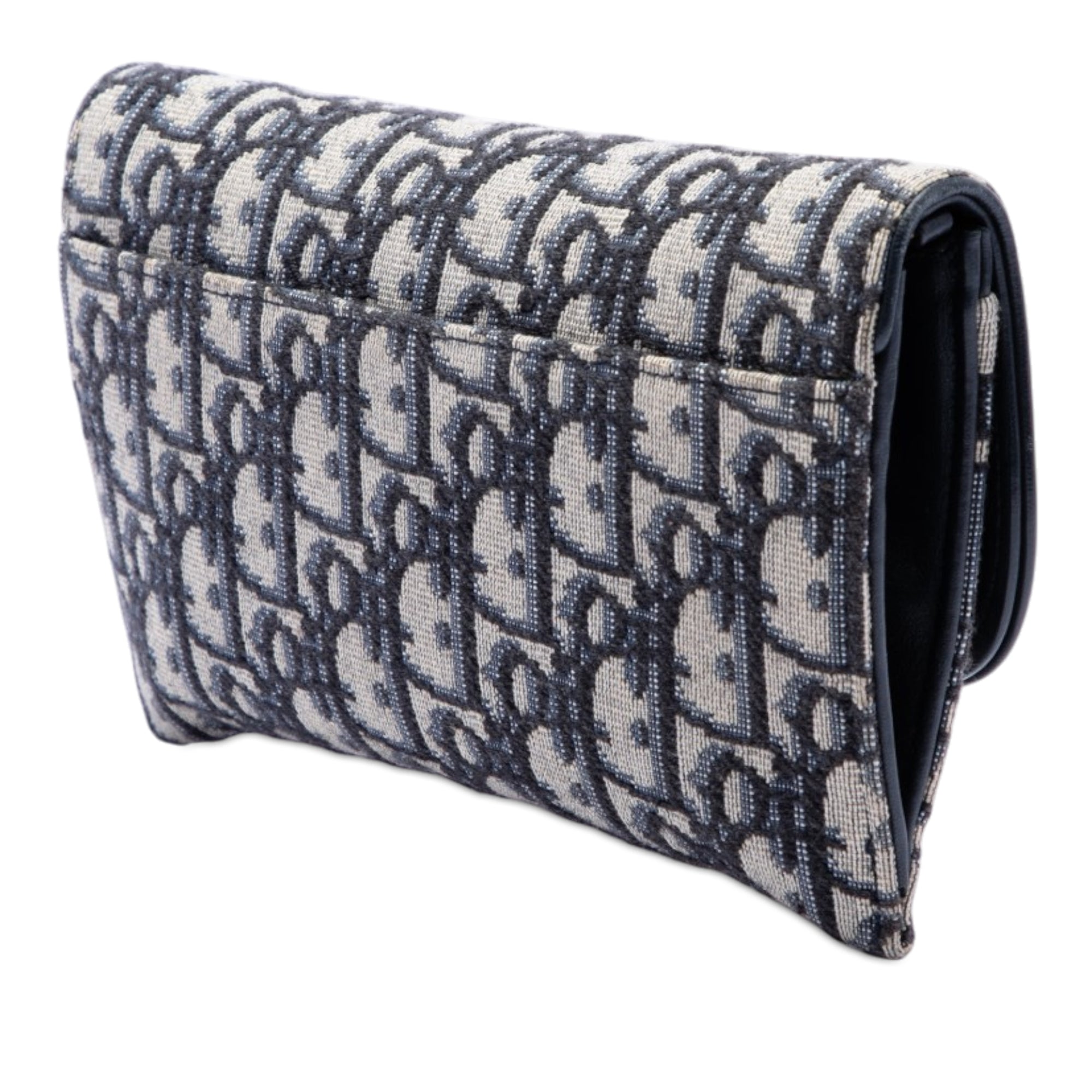 Oblique Canvas Saddle Wallet On Chain - Image 2