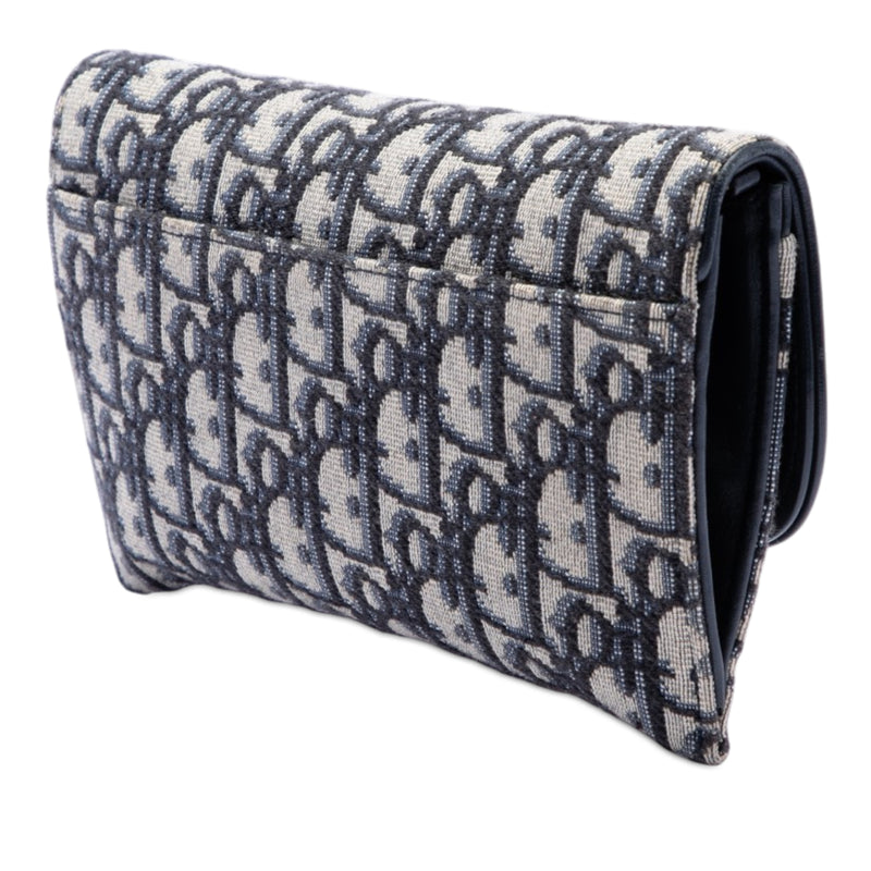 Oblique Canvas Saddle Wallet On Chain - Image 2