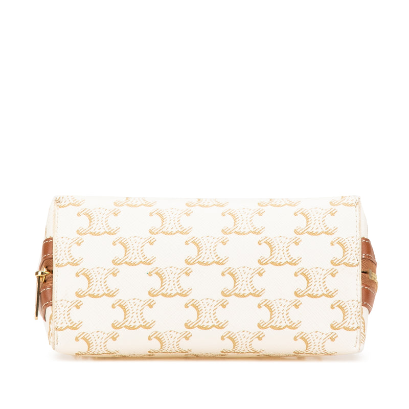 Triomphe Coated Canvas Clutch On Chain - Image 3