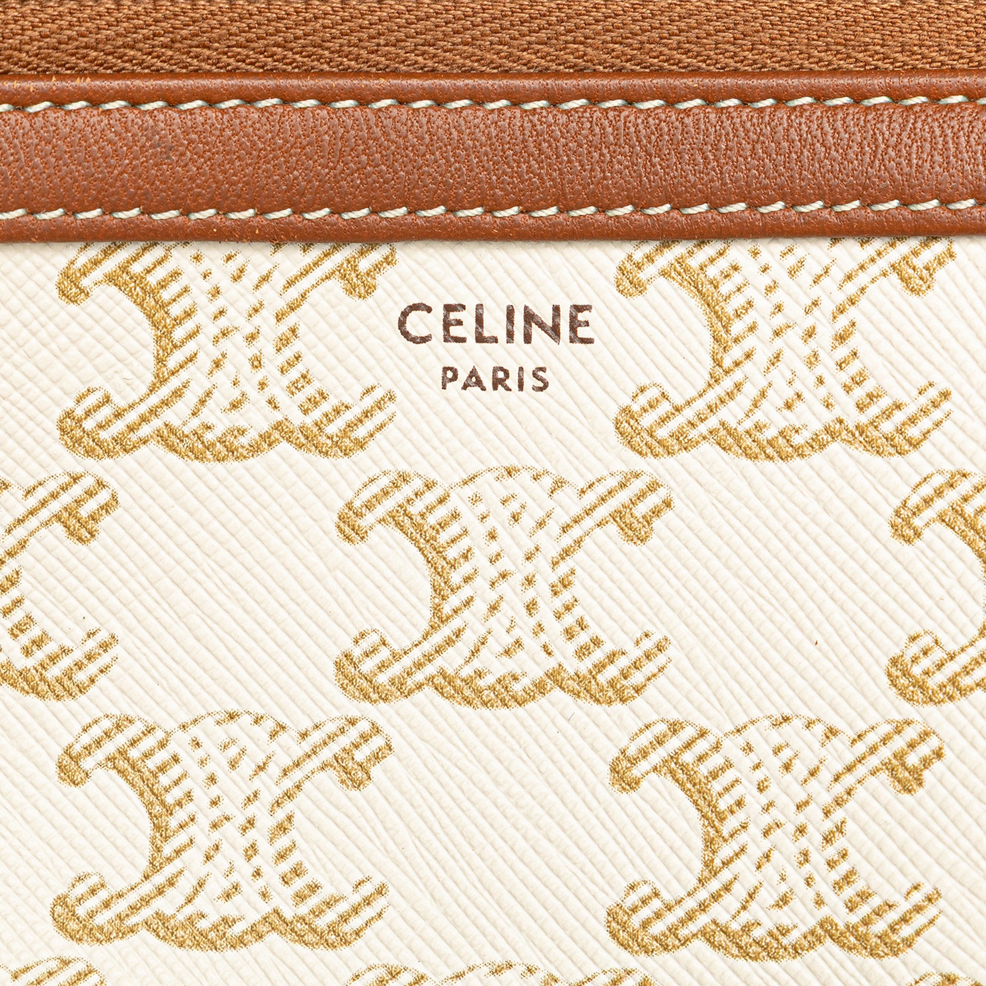 Triomphe Coated Canvas Clutch On Chain - Image 7