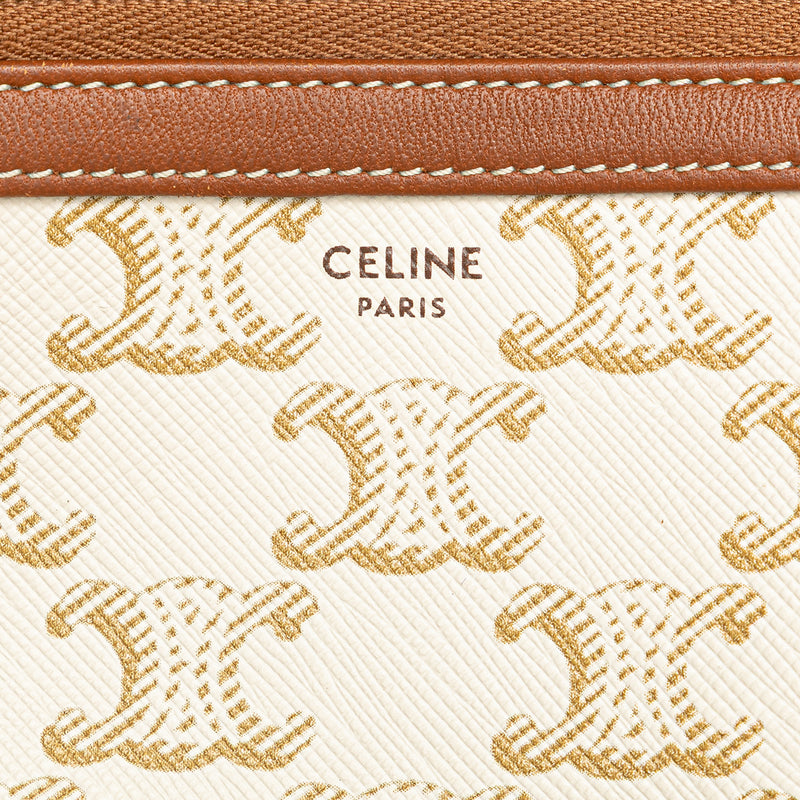 Triomphe Coated Canvas Clutch On Chain - Image 7
