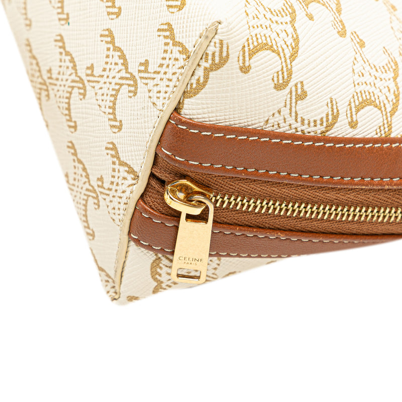 Triomphe Coated Canvas Clutch On Chain - Image 8