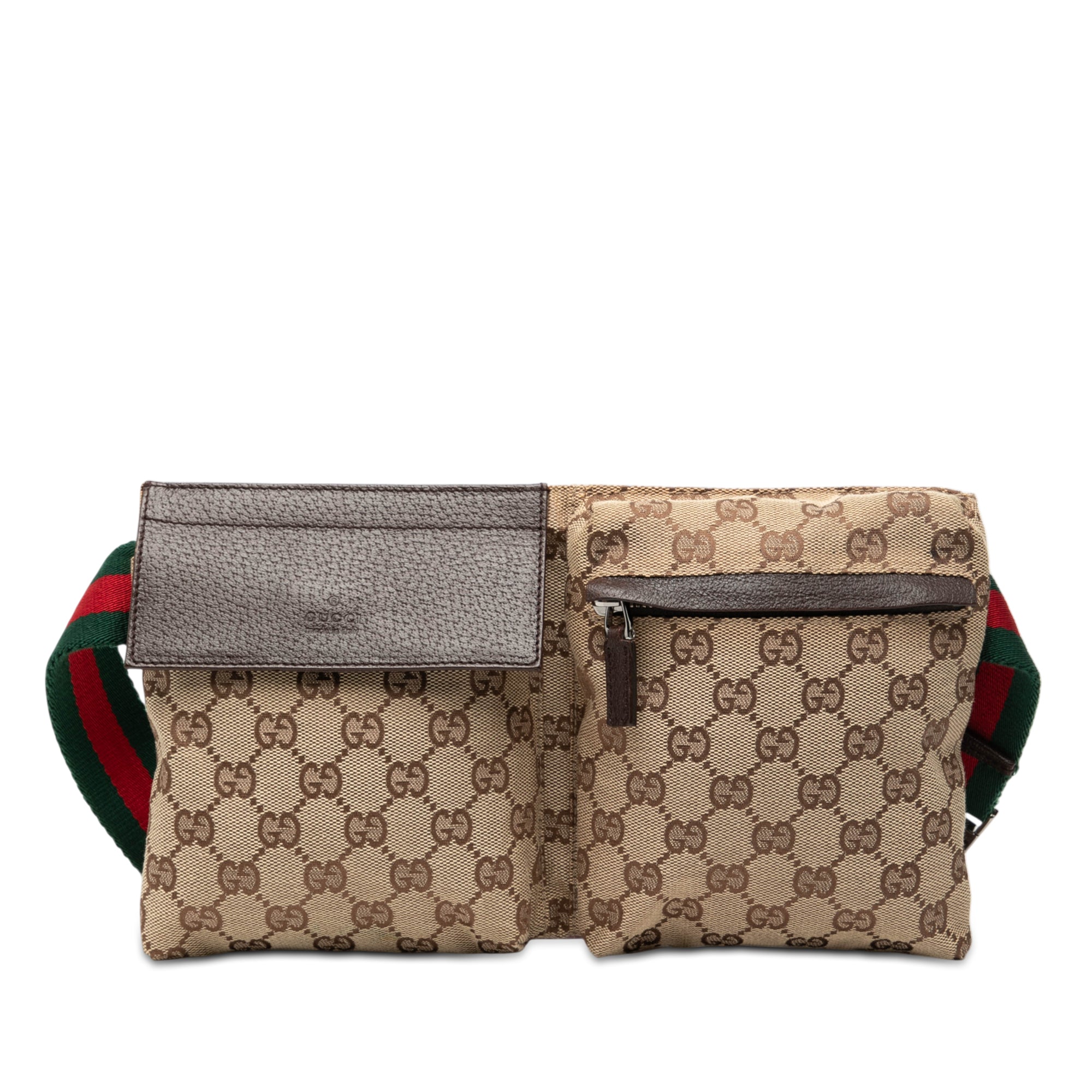 GG Canvas Web Double Pocket Belt Bag - Image 1