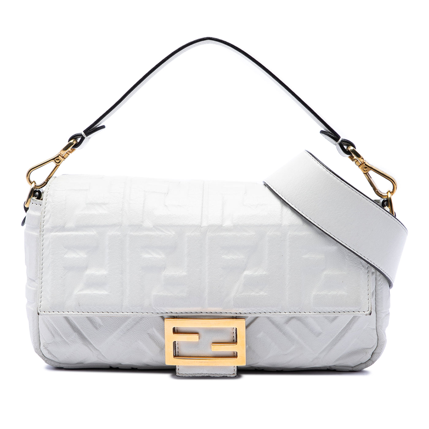 Zucca Embossed Leather Baguette Satchel - Image 1