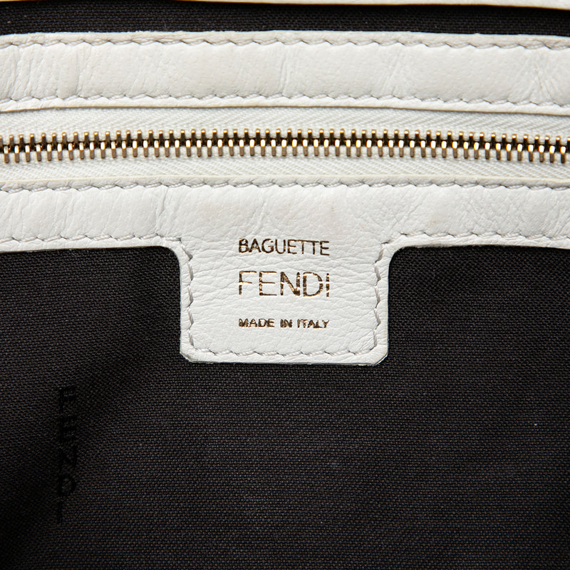 Zucca Embossed Leather Baguette Satchel - Image 5