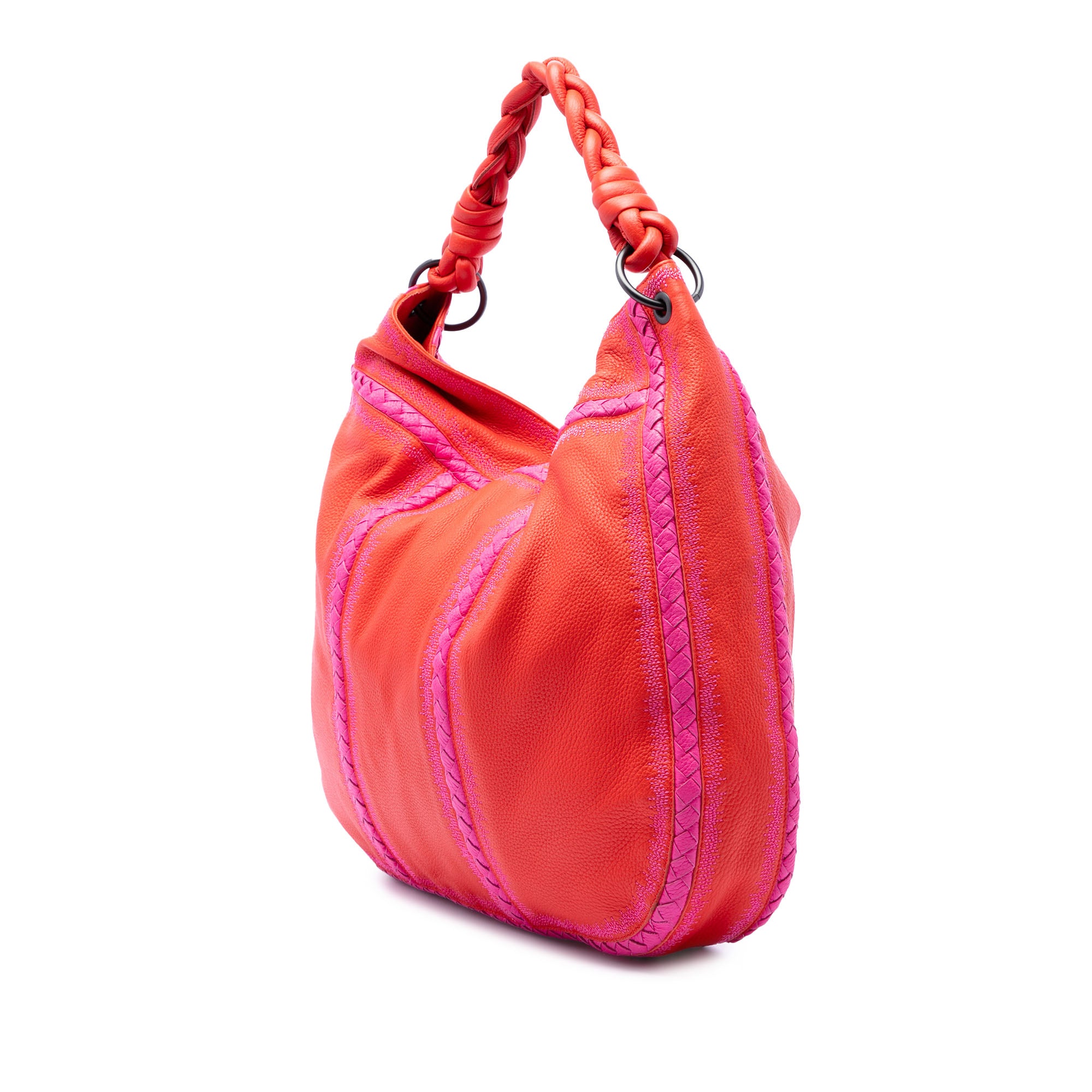 Intrecciato Trimmed Washed Cervo Deerskin Shoulder Bag - Image 2