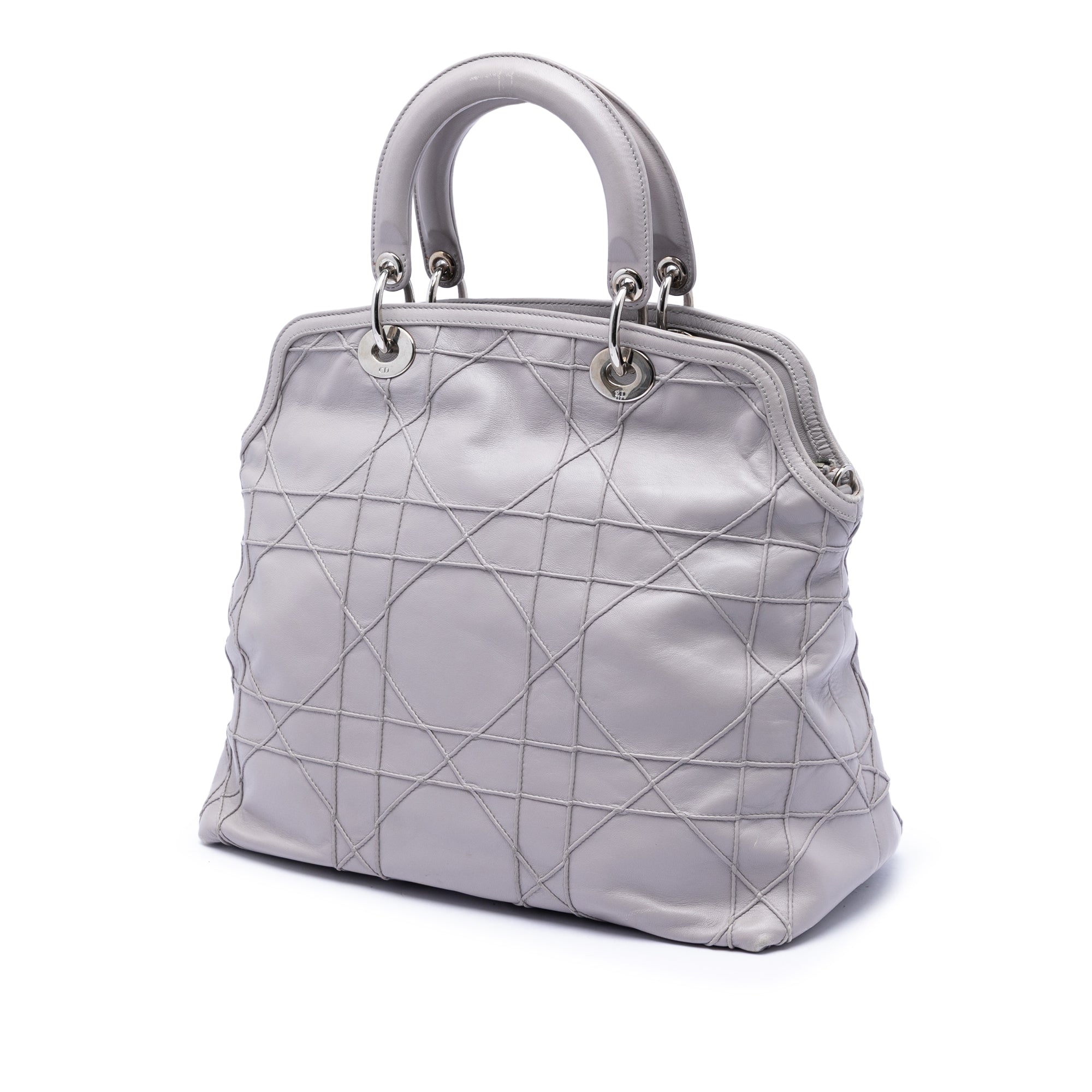 Medium Lambskin Cannage Polochon Granville Satchel - Image 2