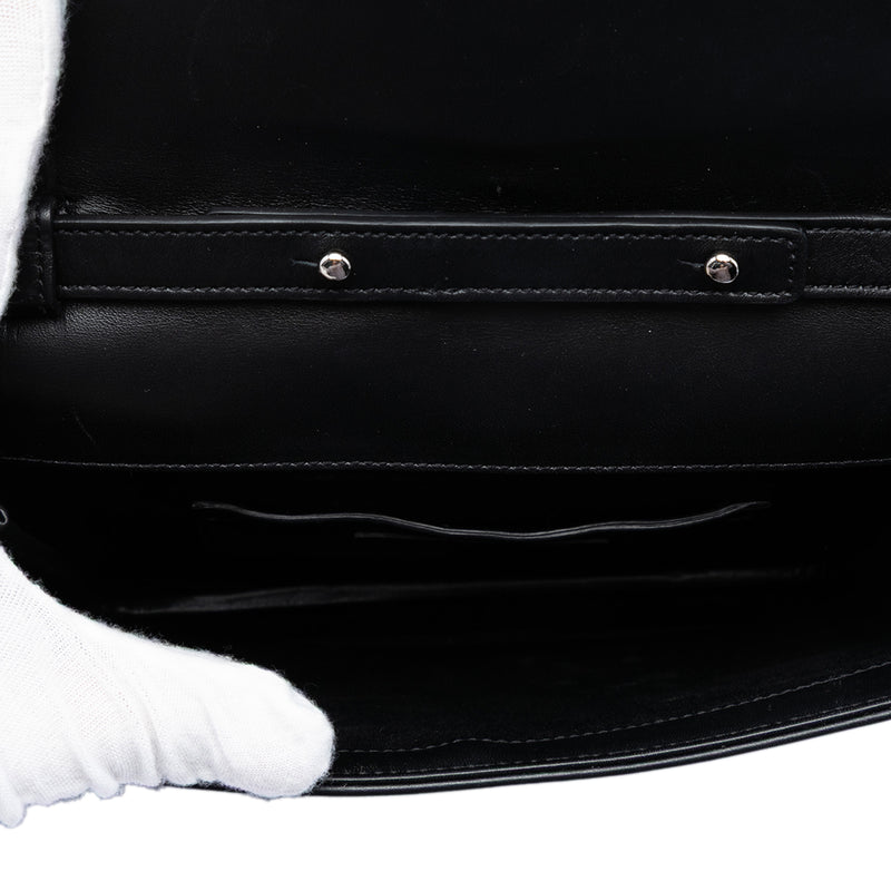 Studded Chevron Calfskin Monogram Envelope Chain Flap - Image 4