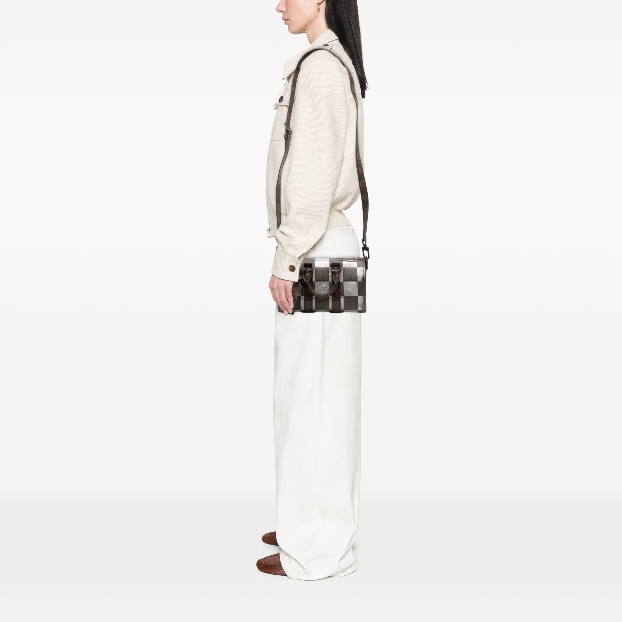PVC and Monogram Chess Keepall Bandouliere 25 - Image 6