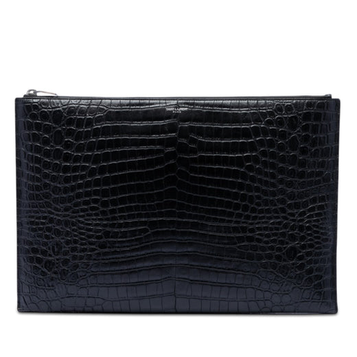 Croc Embossed Leather Document Holder - Image 1