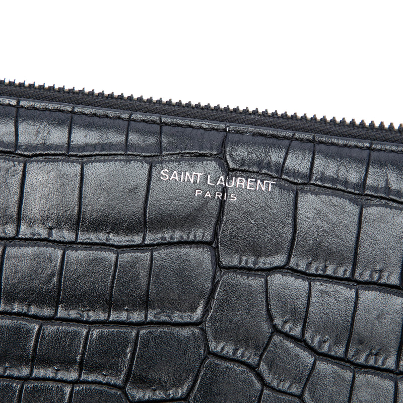 Croc Embossed Leather Document Holder - Image 6