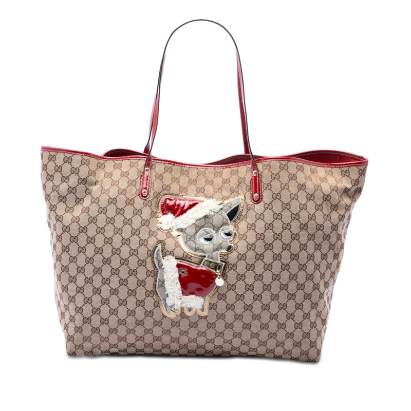 GG Canvas Brando Guccioli Holiday Chihuahua Tote