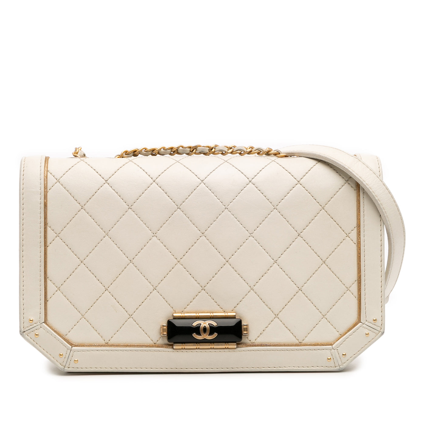 Medium Quilted Calfskin Octagon CC Clasp Flap - Image 1