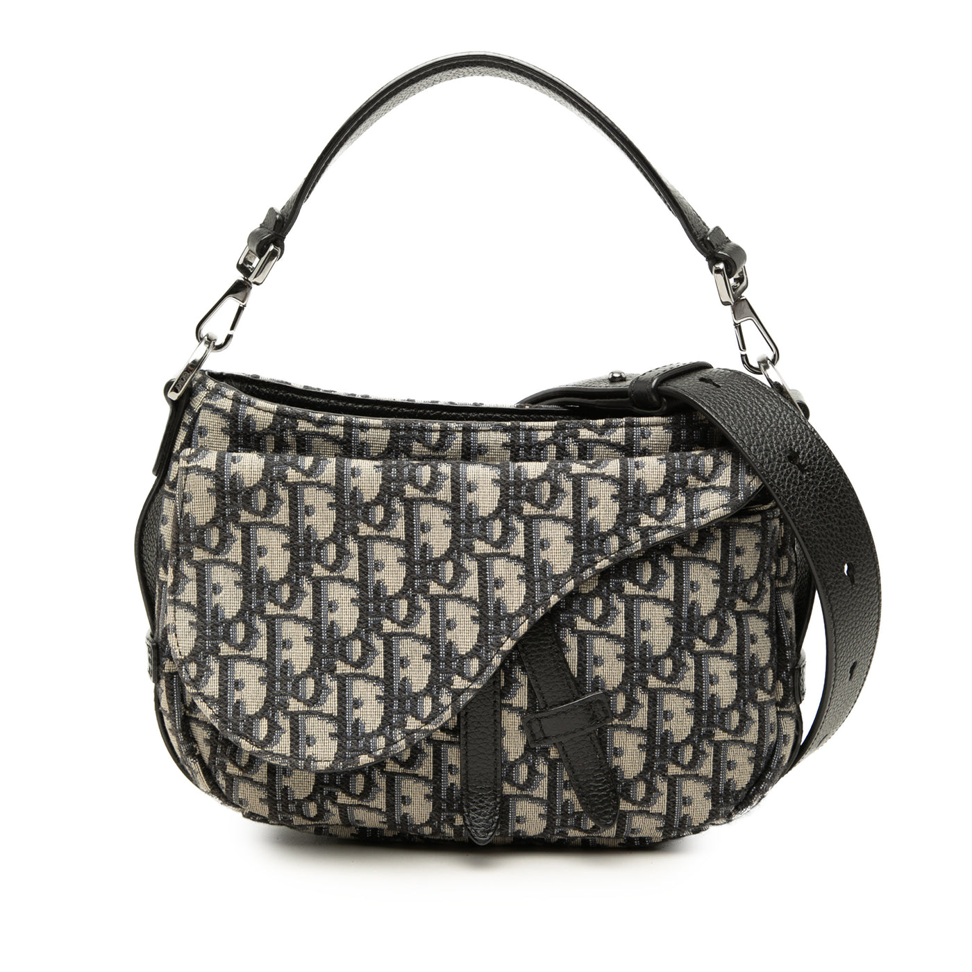 Mini Oblique Canvas Soft Saddle Satchel - Image 1