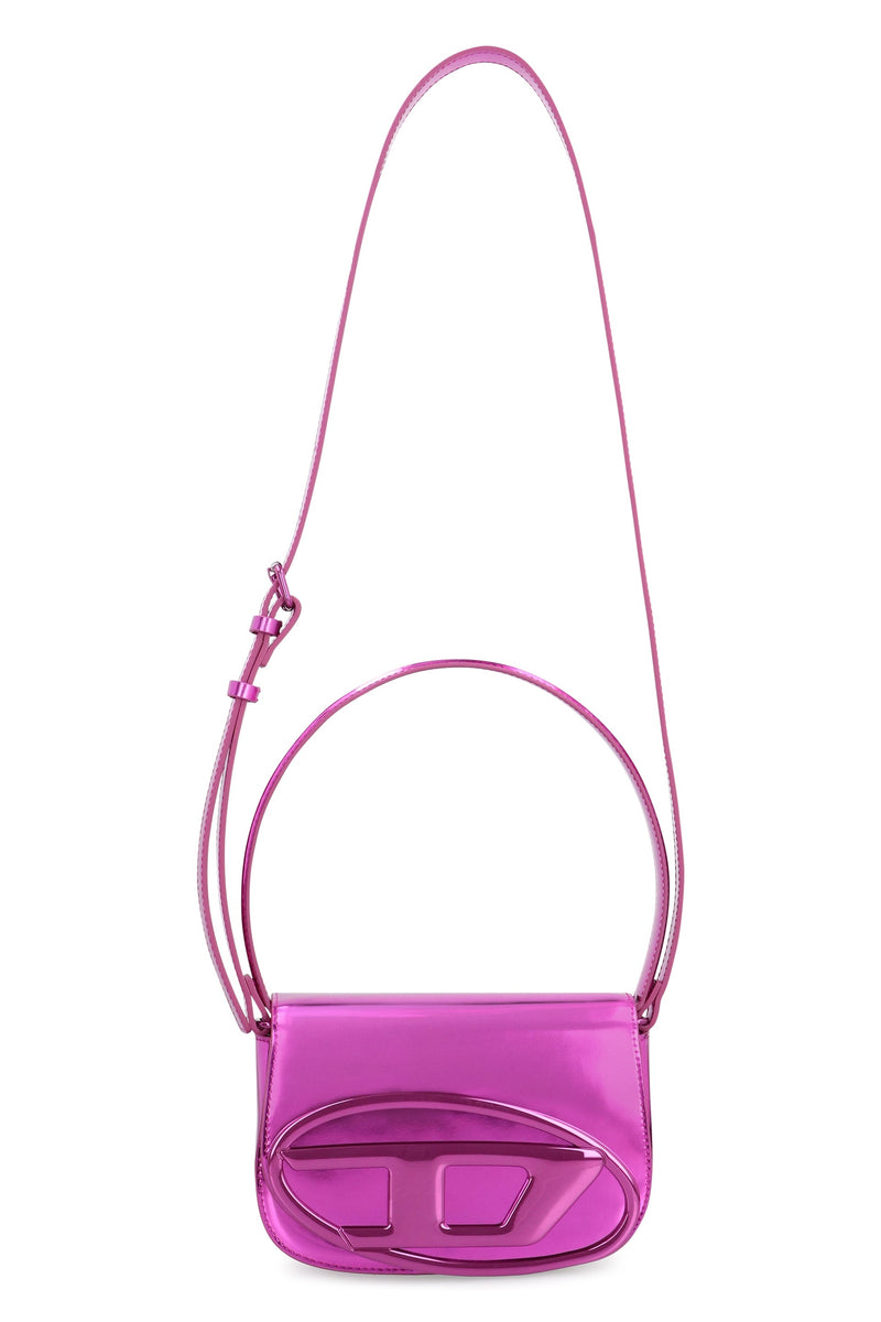Diesel Metallic Leather Shoulder Bag — Pink Cow Hide