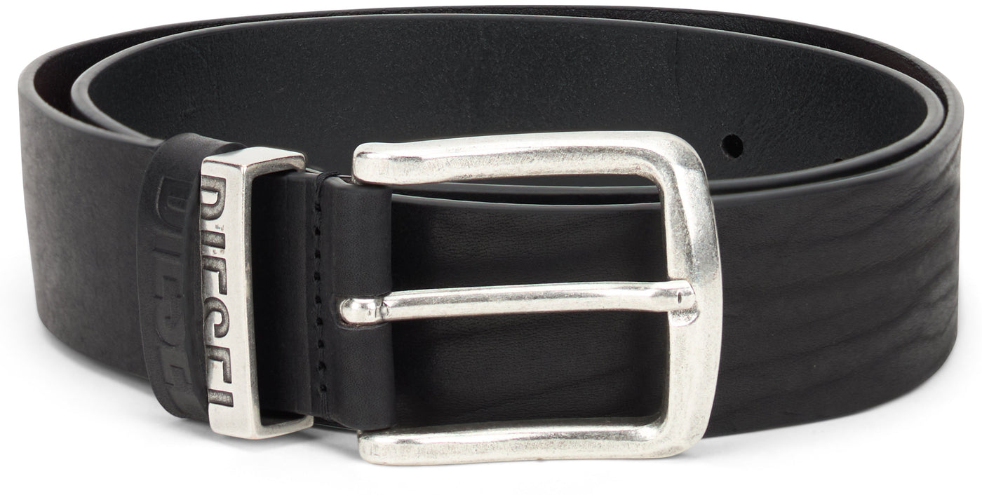 Diesel Calfskin Leather Belt — Black