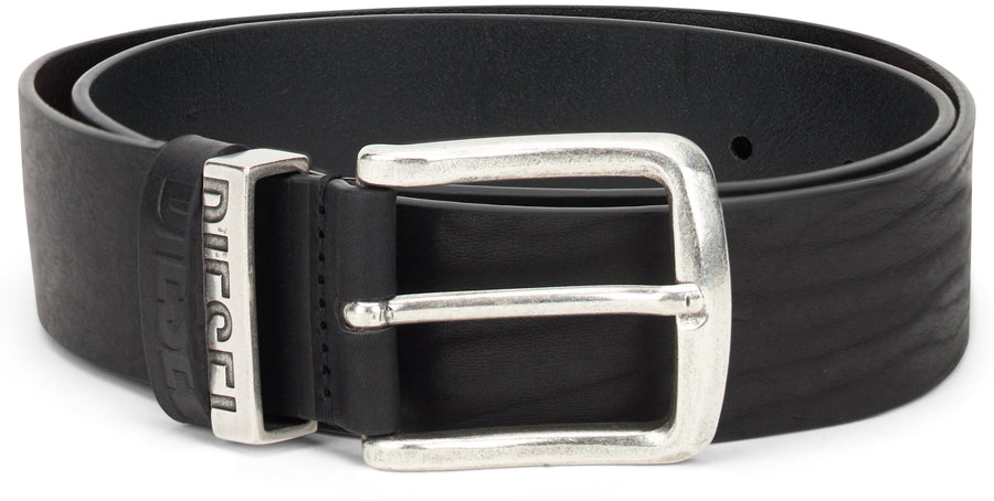Diesel Calfskin Leather Belt — Black