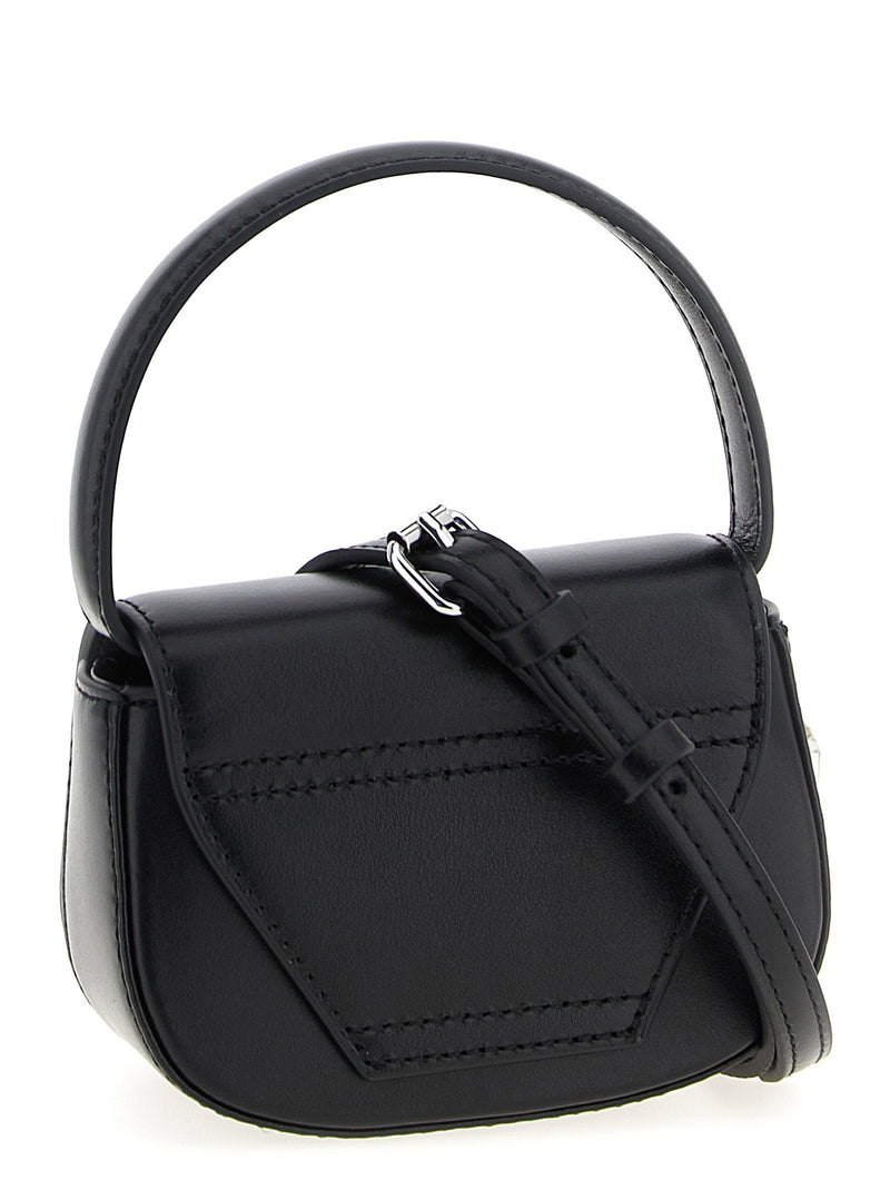 Diesel Logo-Embellished Leather Shoulder Bag — Black