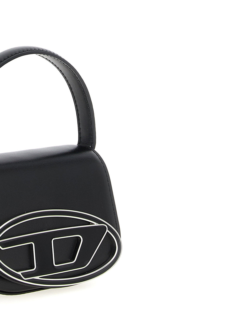 Diesel Logo-Embellished Leather Shoulder Bag — Black