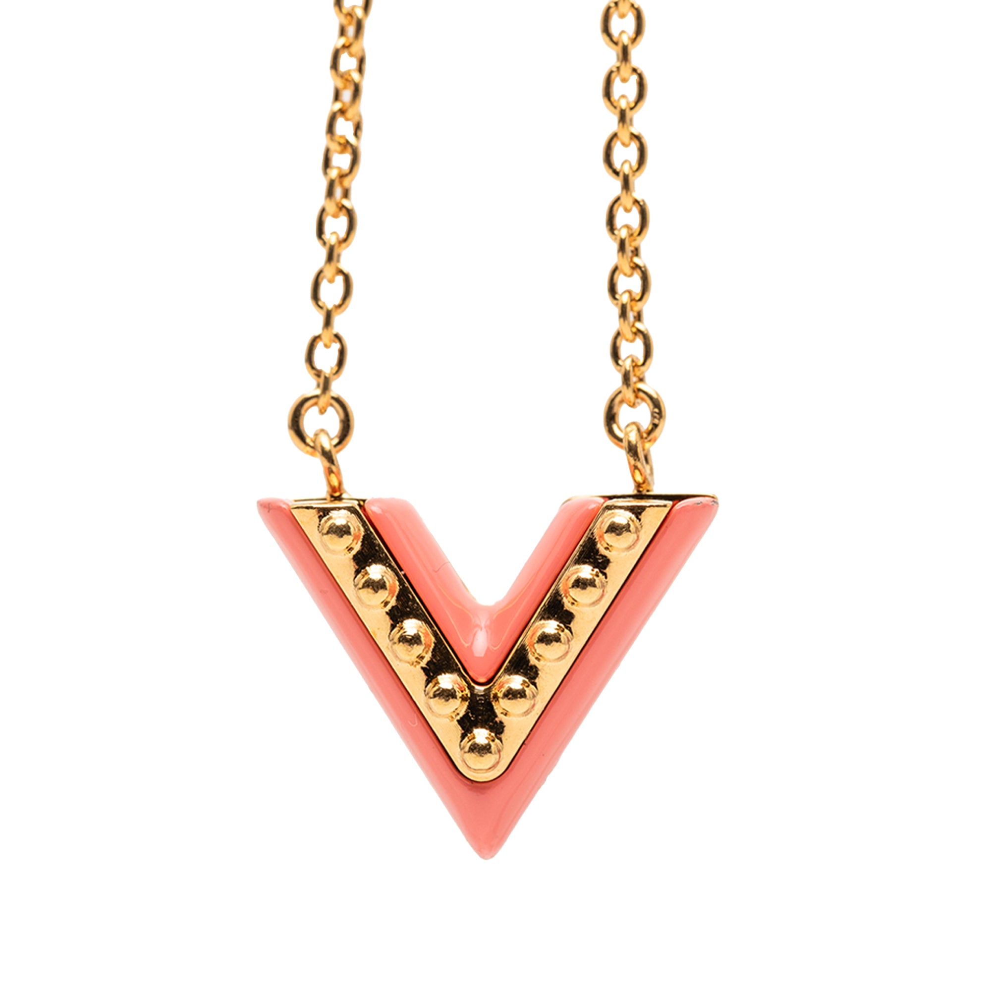 Gold Plated Resin Essential V Necklace - Image 2