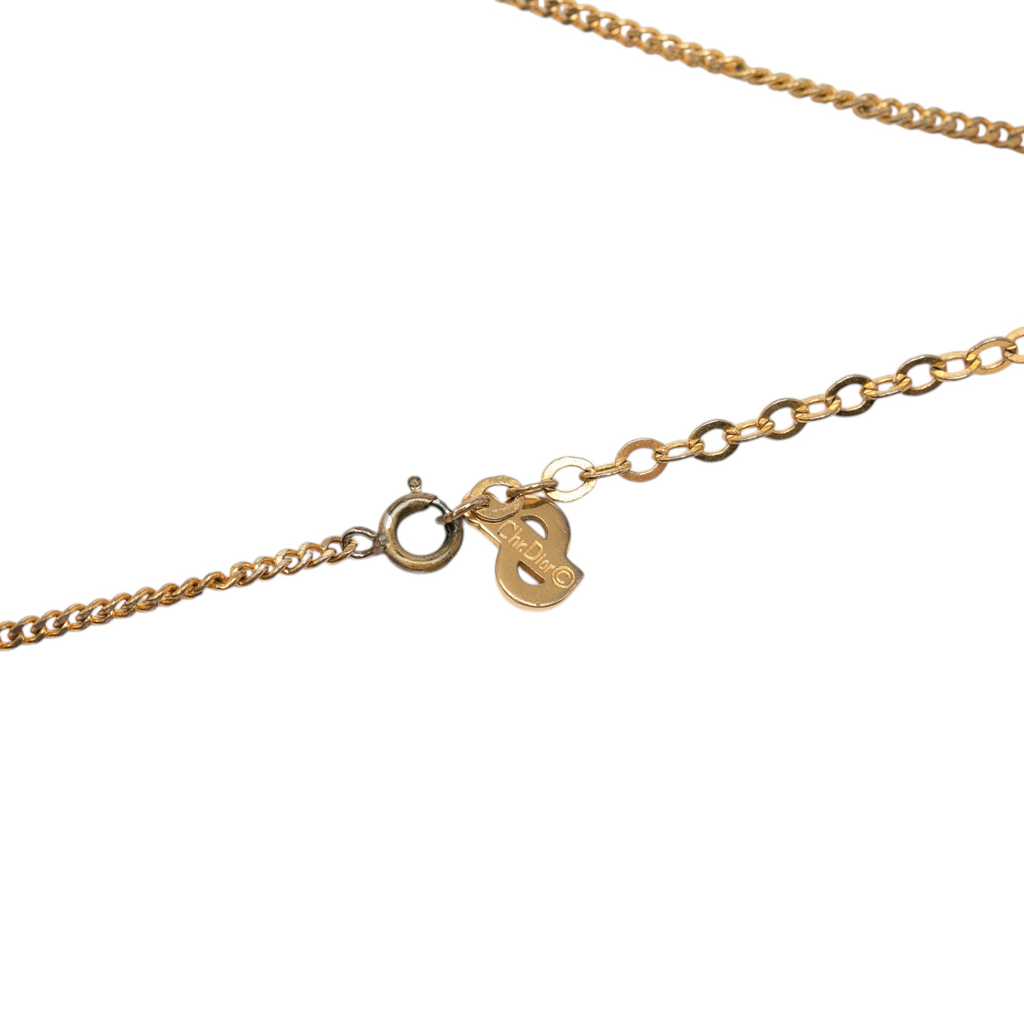 Gold Plated Strass CD Logo Pendant Necklace - Image 4